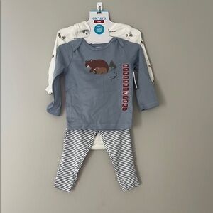 NWT Carter's Blue Bear Pajama Set with Striped Pants